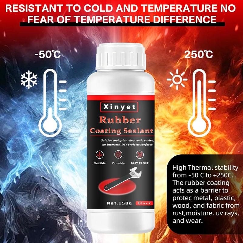 Xinyet 150ml Tool Dip Rubber Coating, Rubber Dip for Tools, Waterproof, Flexible Peelable Protective Coating, Black, Slip Resistance, Breathable for Pliers and Tools DIY Craft - Image 5